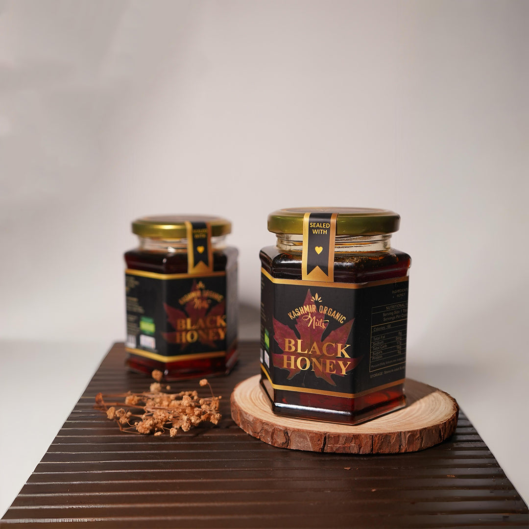 Pure Kashmir Organic Black Honey - 100% Raw & Unprocessed | 350g
