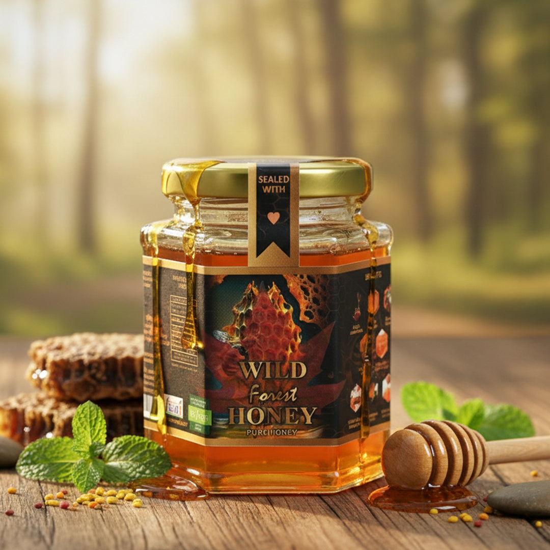 Kashmir Organic Wild Forest Honey - 100% Raw & Unprocessed | 350g
